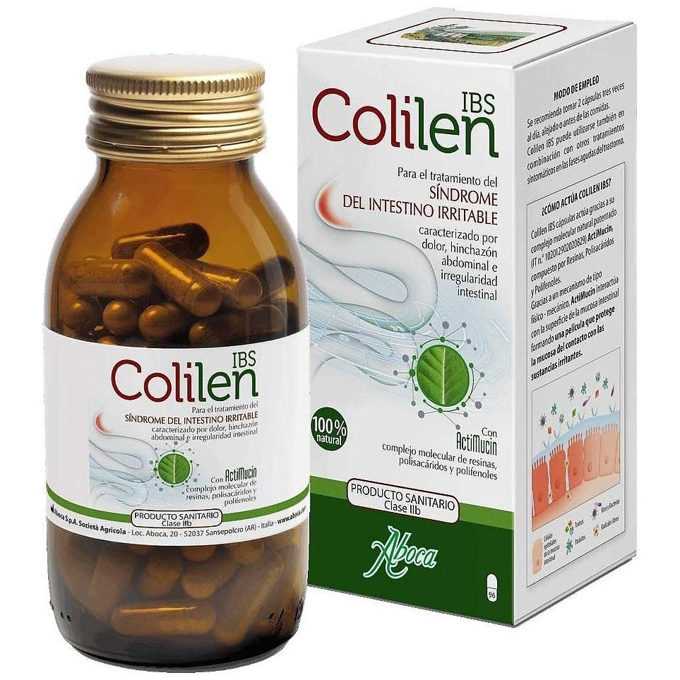 Colilen IBS de Aboca, frasco y estuche de 60 cápsulas