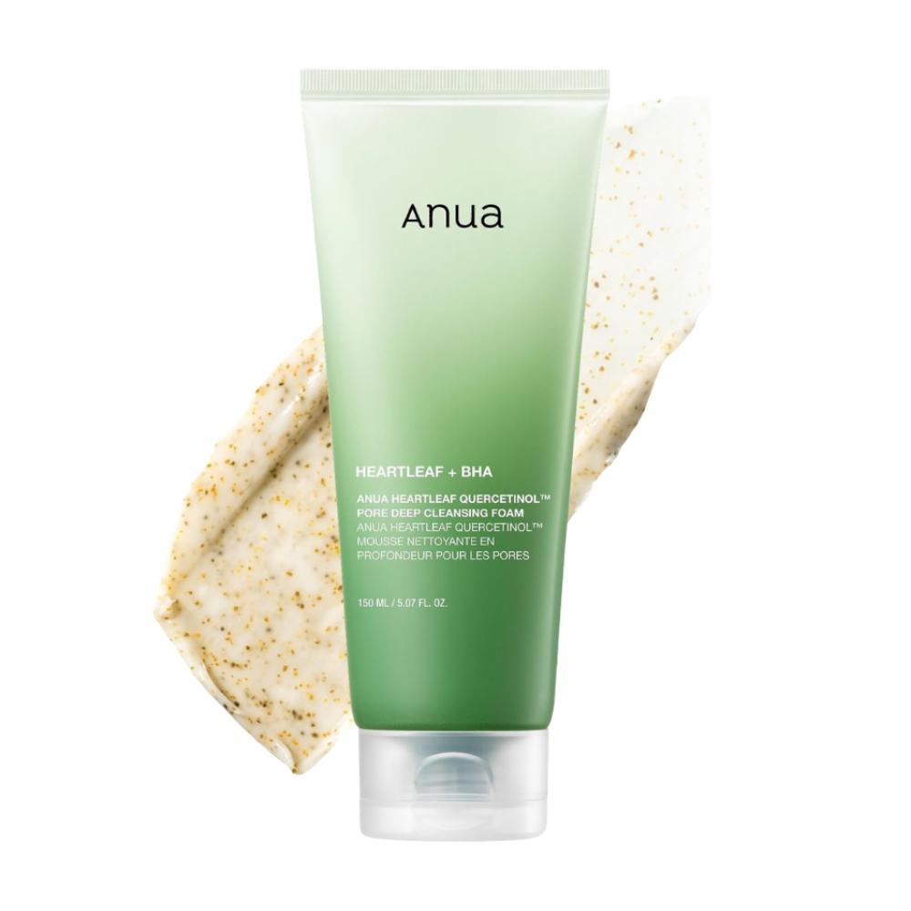 Espuma limpiadora Heartleaf Quercetinol 150 ml de ANUA, tubo verde