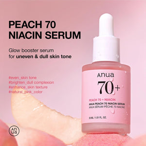 Sérum Peach 70 Niacin de ANUA, frasco con cuentagotas de 30 ml