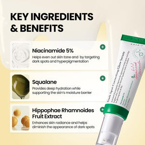Ingredientes clave del sérum AXIS-Y: niacinamida 5%, escualano y extracto de espino amarillo