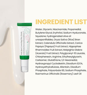 Ficha de ingredientes INCI del sérum AXIS-Y Dark Spot Correcting Glow Serum 50 ml