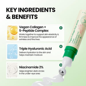 Ingredientes clave: colágeno vegano, 5 péptidos, triple ácido hialurónico y niacinamida 2%
