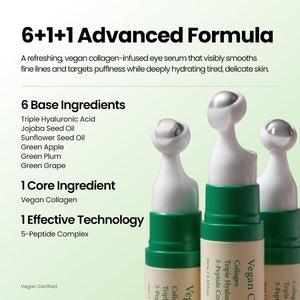 Fórmula 6+1+1 Advanced del contorno de ojos AXIS-Y Vegan Collagen Eye Serum