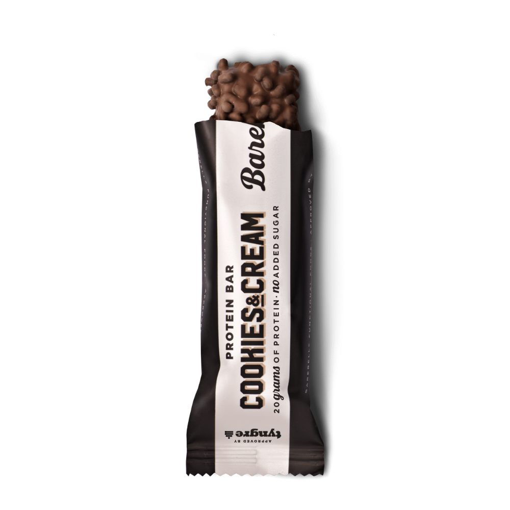Envase de la barrita proteico cookies & cream de Barebells