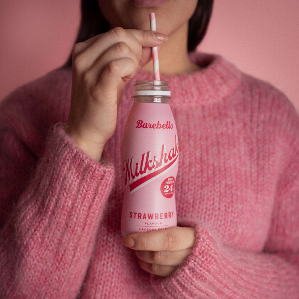 Envase de el batido proteico fresa de Barebells