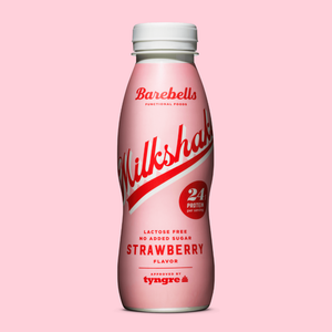 El batido proteico fresa de barebells, vista de detalle