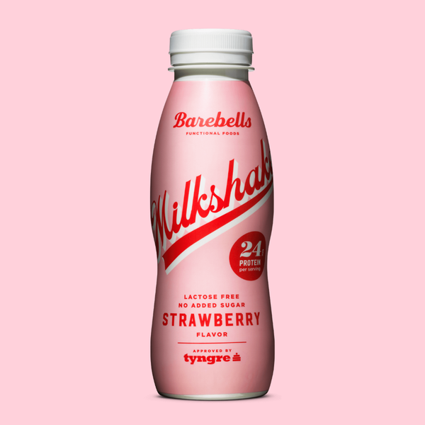 El batido proteico fresa de barebells, vista de detalle