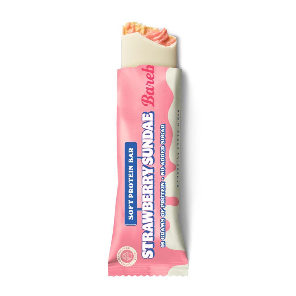 Envase de la barrita proteico strawberry sundae de Barebells