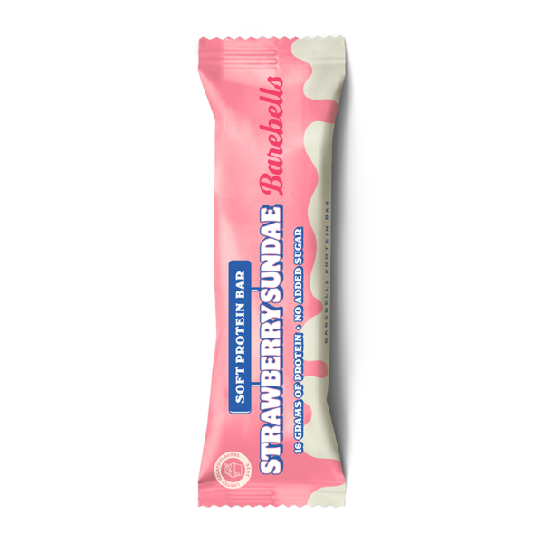 Envase de la barrita proteico strawberry sundae de Barebells