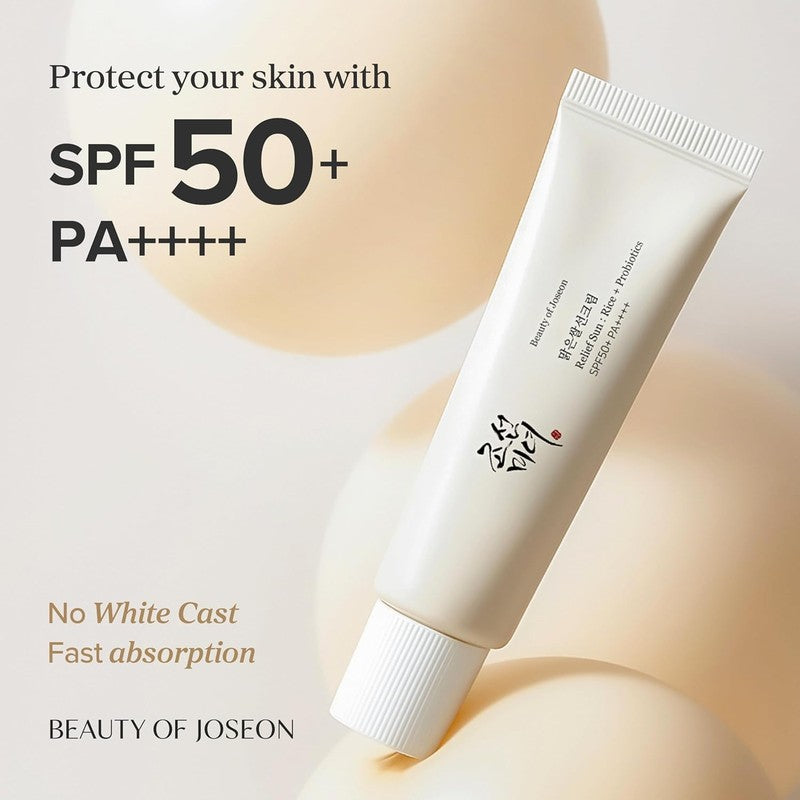 Protector solar Relief Sun Rice SPF50+ de Beauty of Joseon, tubo de 50 ml