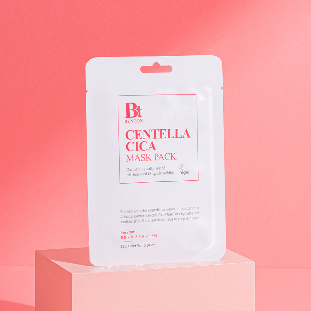 Sobre de la mascarilla facial Benton Centella Cica Mask Pack de 23 g