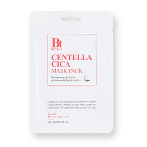 Sobre de la mascarilla facial Benton Centella Cica Mask Pack de 23 g
