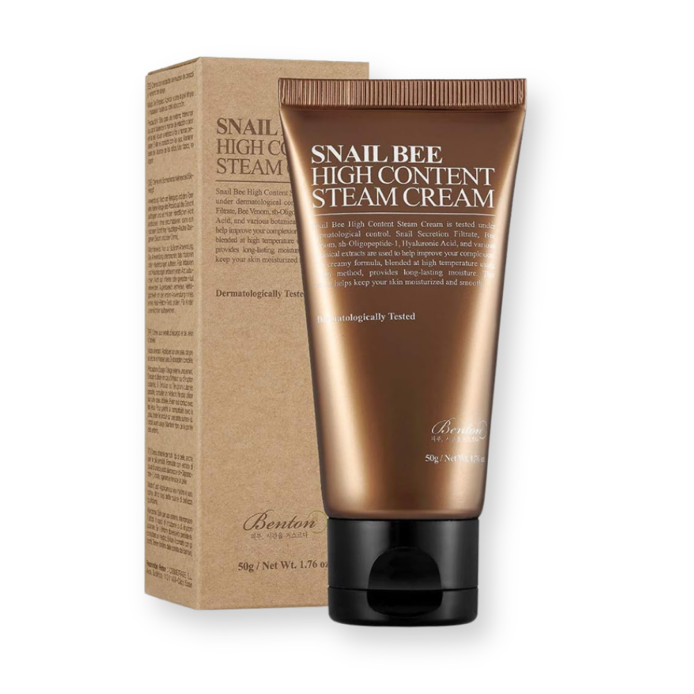 Crema facial Benton Snail Bee High Content Steam Cream, tubo de 50 g