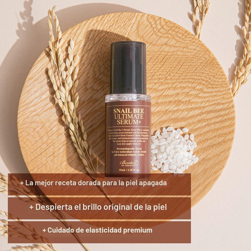 Sérum Benton Snail Bee Ultimate Serum+, frasco con dosificador de 35 ml