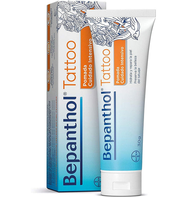 Bepanthol Tattoo Pomada Cuidado Intensivo, tubo y caja de 30 g