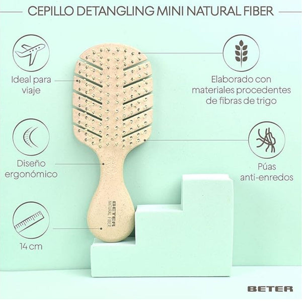 Mini cepillo desenredante Natural Fiber de Beter: fibra de trigo biodegradable