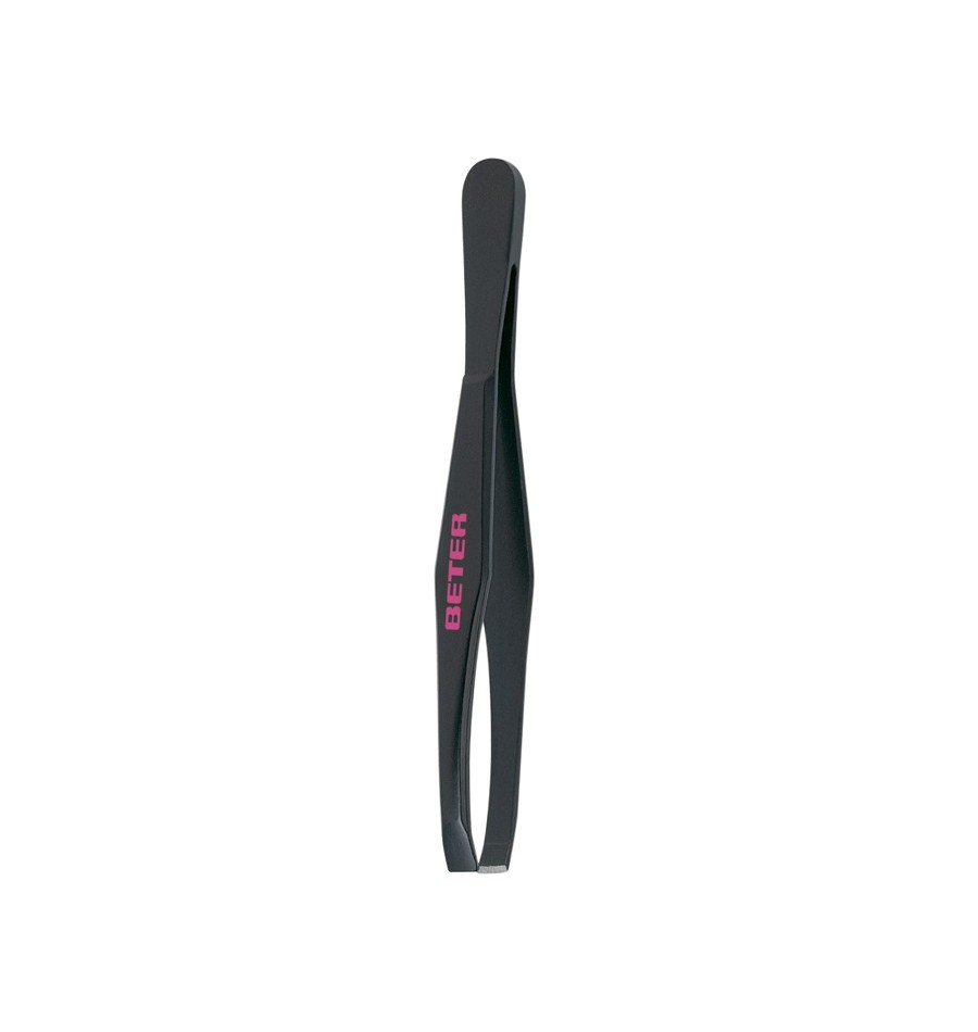 Beter Pinza de Depilar Punta Recta Negro 7,5 cm
