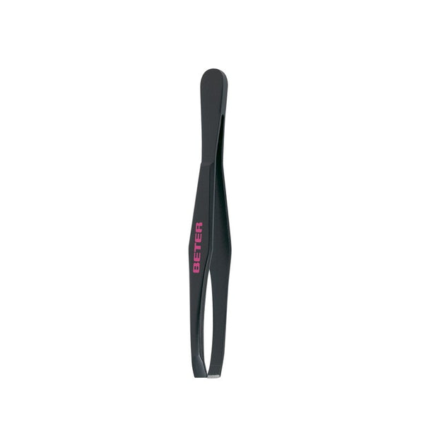 Beter Pinza de Depilar Punta Recta Negro 7,5 cm