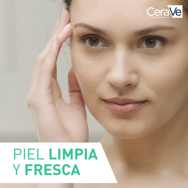Rostro limpio y fresco tras usar el Gel Limpiador Espumoso CeraVe