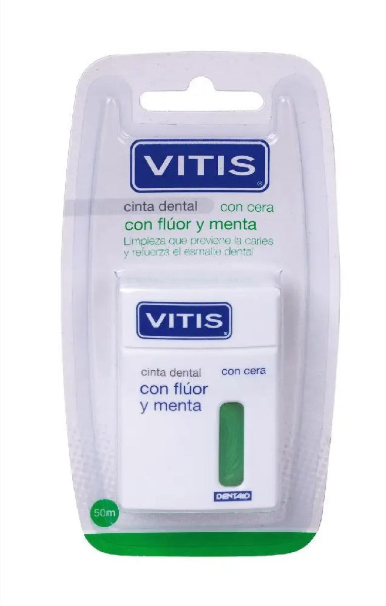 Vitis Cinta Dental con Fluor y Menta 50 M
