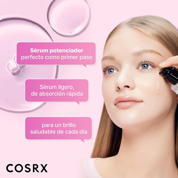 Aplicación del sérum booster COSRX The 6 Peptide, ligero y de absorción rápida