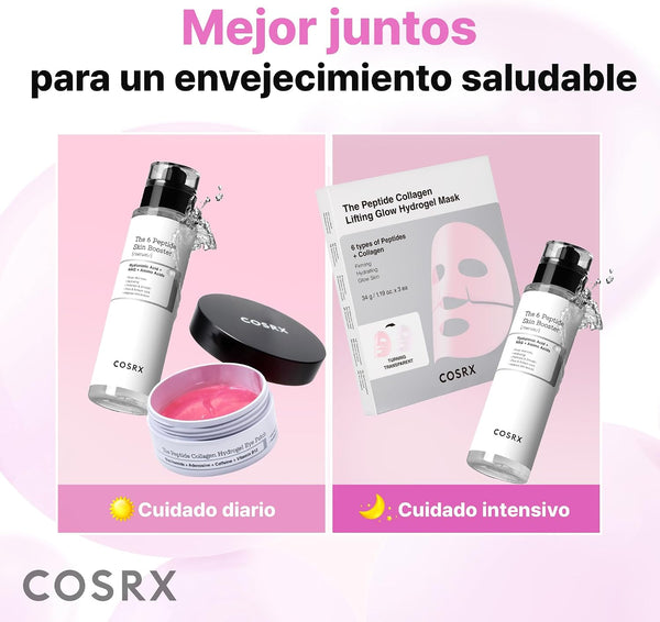Mejor juntos: el sérum COSRX The 6 Peptide con los parches de ojos y la mascarilla de hidrogel de la línea