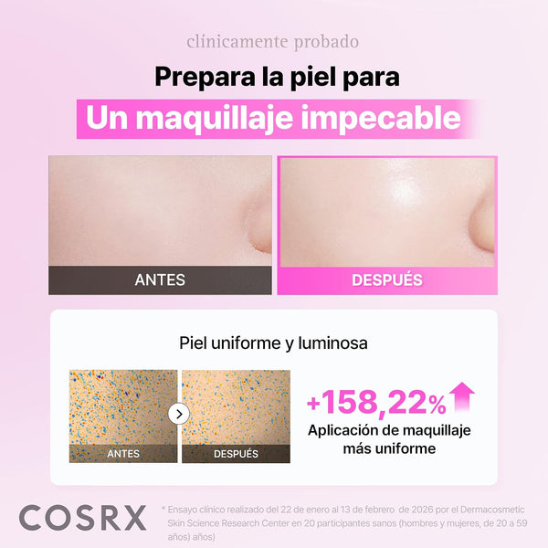 El sérum COSRX The 6 Peptide prepara la piel para un maquillaje más uniforme