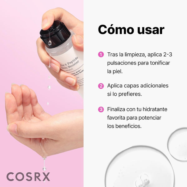Cómo usar el sérum booster COSRX The 6 Peptide en tres pasos
