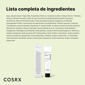 Crema The Retinol 0.1 de COSRX, tubo de 20 ml