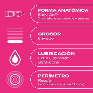Preservativos Dame Placer Puntos y Estrías 12u · ficha tecnica