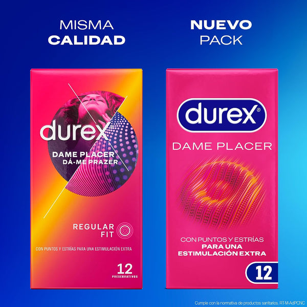 Preservativos Dame Placer Puntos y Estrías 12u · nuevo pack