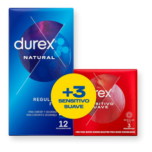 Preservativos Natural 12u + Sensitivo Suave 3u