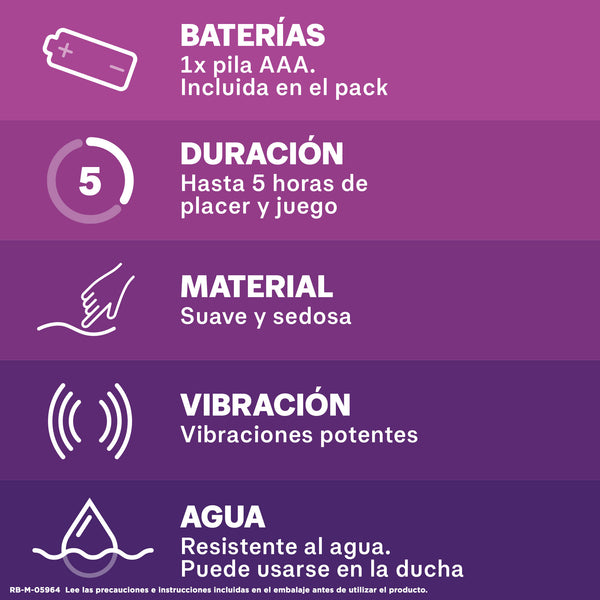 Mini Vibrador Intense Orgasmic Pure Pleasure · ficha tecnica