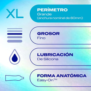 Preservativos Invisible XL Ultrafinos 10u · ficha tecnica