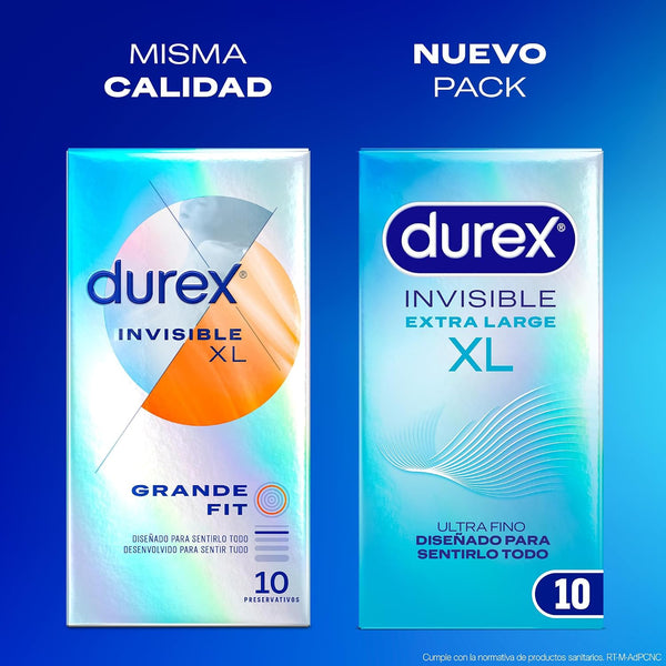 Preservativos Invisible XL Ultrafinos 10u · nuevo pack
