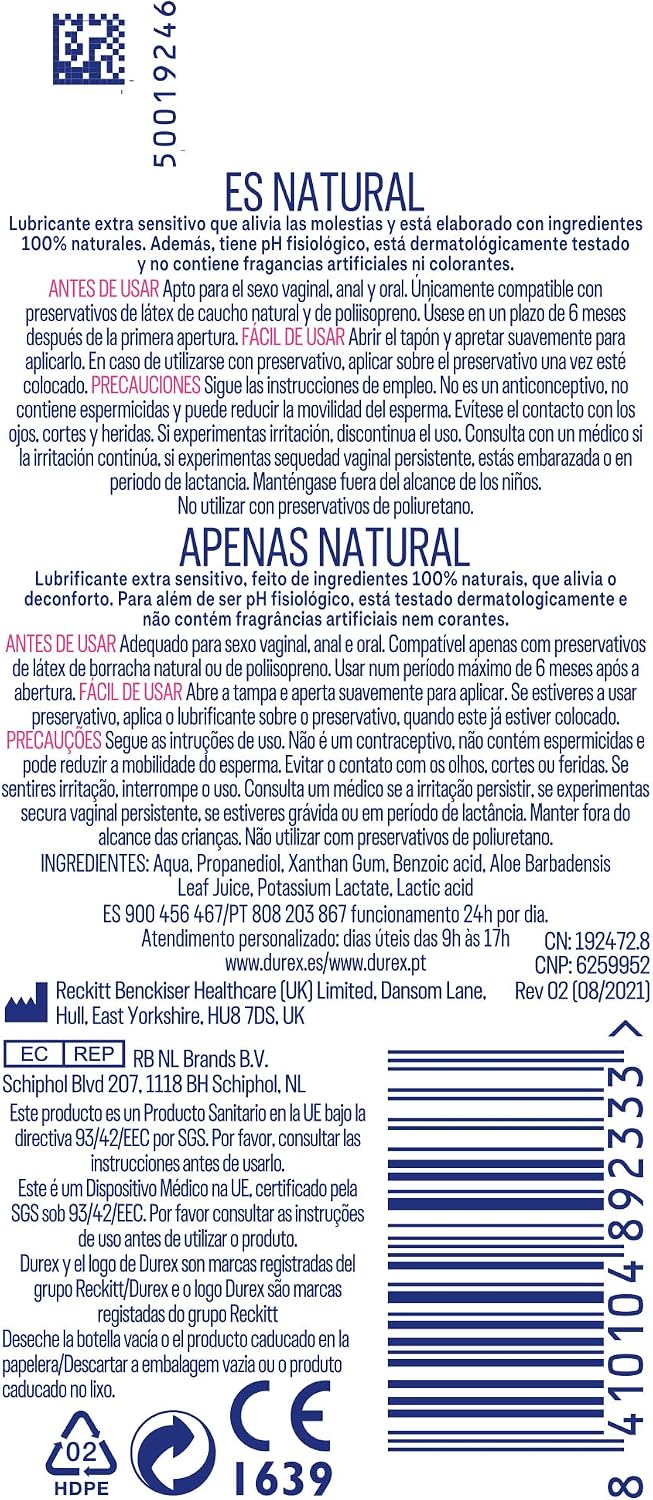 Lubricante Naturals Extra Suave 100ml