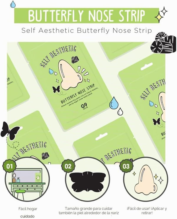 Butterfly Nose Strip de G9 Skin: cuidado del poro en casa, tamaño grande y aplicación sencilla
