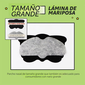 Comparativa de tamaño: el parche mariposa de G9 Skin frente a una tira nasal convencional