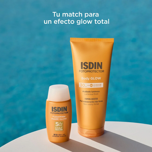 Fotoprotector ISDIN Body Glow SPF 30 y Fusion Water Magic Glow SPF 50, el dúo de efecto luminoso