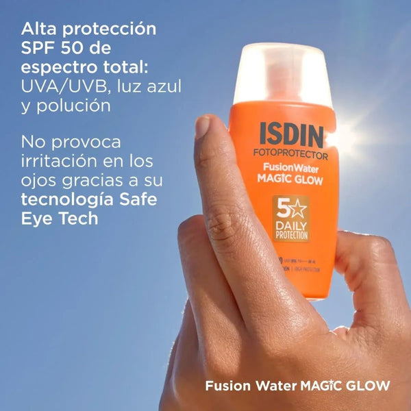 Fusion Water Magic Glow SPF 50 de ISDIN: alta protección de espectro total y tecnología Safe Eye Tech