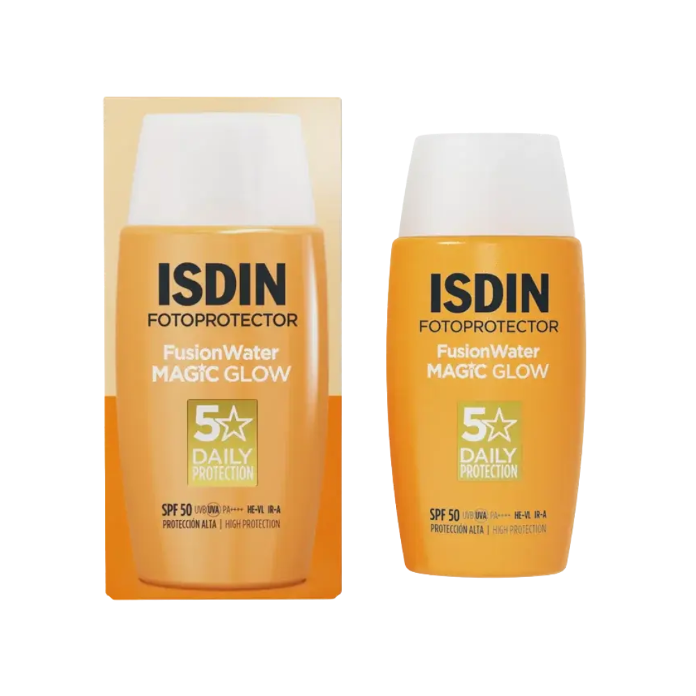 Fotoprotector ISDIN Fusion Water Magic Glow SPF 50, frasco de 50 ml