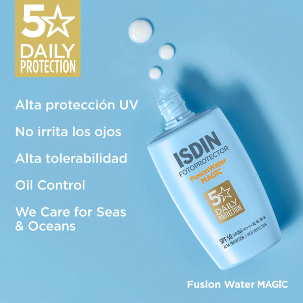 Características de Protector Solar Facial SPF50 Fusion Water Magic 50ml de ISDIN