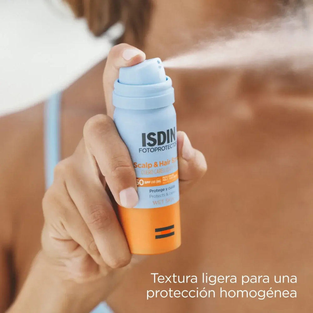 Fotoprotector ISDIN Scalp & Hair Spray SPF 50 para cuero cabelludo y pelo, 50 ml