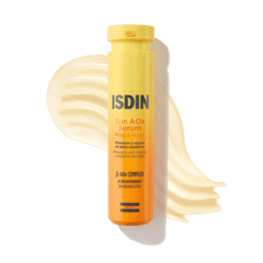 Sérum Antioxidante Prep&Reset Sun AOX 30ml de ISDIN junto a su textura