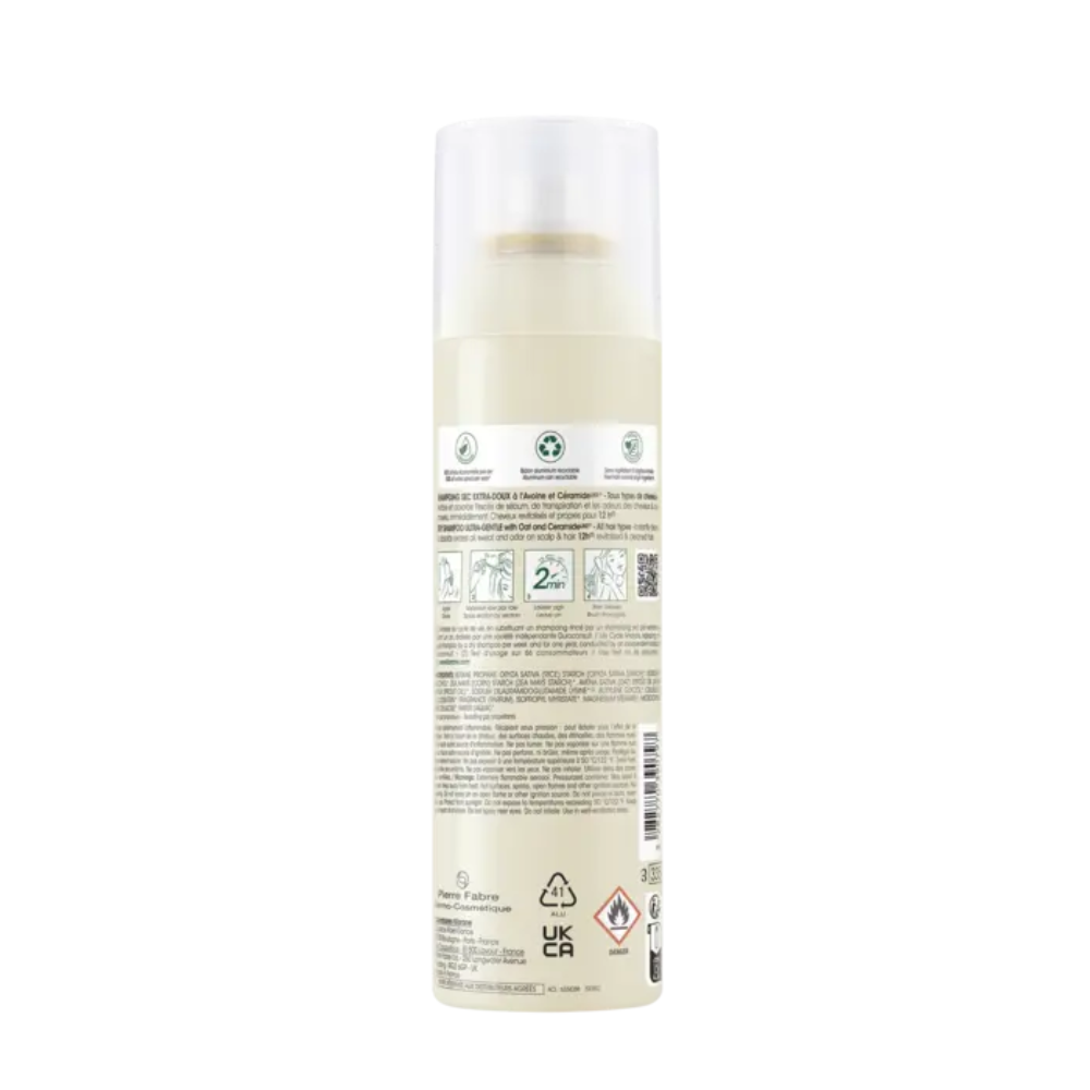 Champú seco Klorane extra-suave a la avena y ceramida, spray de 150 ml
