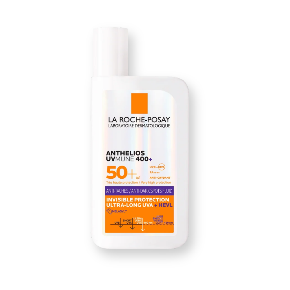 Envase de el fluido solar antimanchas Anthelios SPF50+ de La Roche-Posay, 50 ml