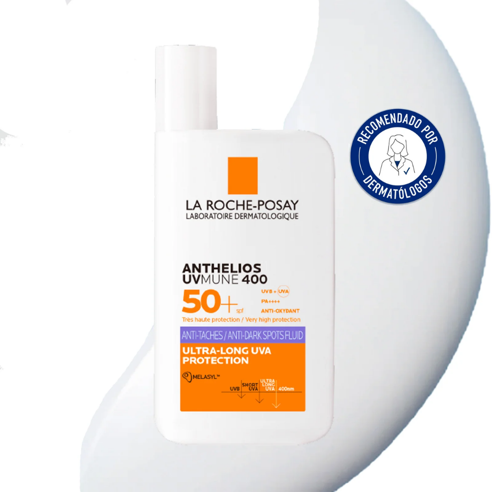 Envase de el fluido solar antimanchas Anthelios SPF50+ de La Roche-Posay, 50 ml