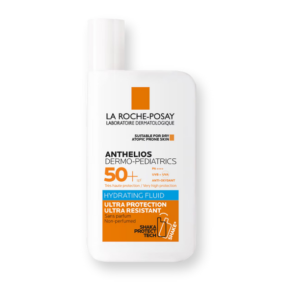 Envase de el fluido solar infantil Anthelios Dermo-Pediatrics SPF50+ de La Roche-Posay, 50 ml
