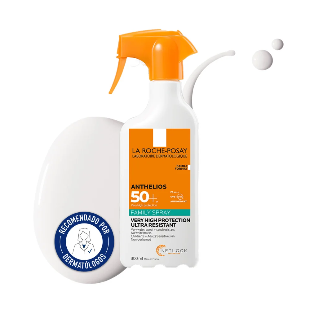 Envase de el spray solar familiar Anthelios SPF50+ de La Roche-Posay, 300 ml