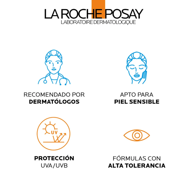 Sellos de La Roche-Posay: recomendado por dermatólogos, apto para piel sensible, protección UVA/UVB y fórmulas de alta tolerancia